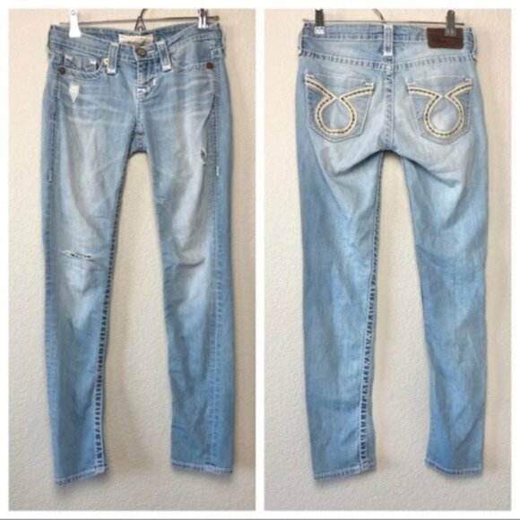 Big Star Liv Distressed Light Wash Skinny Jeans 25 - Picture 2 of 6